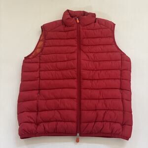 Save The Duck Puffer Vest Mens Small Ultra Light Full Zip Red Outdoors Gorpcore